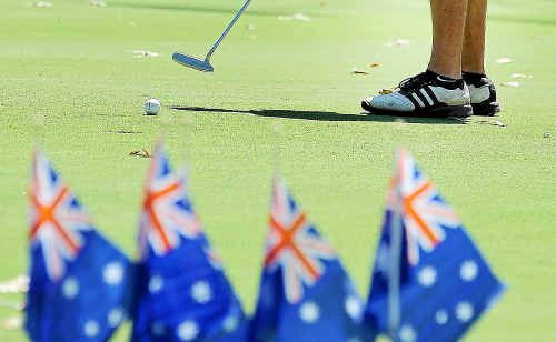 Andy Bowles putting like a champion at golf day at Bonville Golf Resort. Andy Bowles putting like a champion at golf day at Bonville Golf Resort.